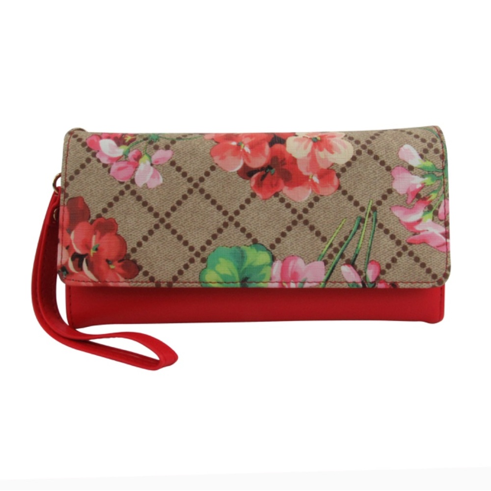 AR New York Floral Print Wallet NWT $59.99 Red